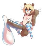  anthro ashi_(ashizero) balls big_balls big_penis blonde_hair blue_eyes blush bodily_fluids borvar breasts brown_body brown_fur canid canine clothing condom cum cumshot ejaculation excessive_cum excessive_genital_fluids filled_condom front_view fur genital_fluids genitals girly hair hi_res huge_balls huge_penis hyper hyper_genitalia hyper_penis legwear male mammal multicolored_body multicolored_fur pattern_clothing pattern_legwear pattern_thigh_highs penis raccoon_dog sexual_barrier_device short_hair small_breasts solo striped_clothing striped_legwear striped_thigh_highs stripes tan_body tan_fur tanuki thigh_highs two_tone_body two_tone_fur white_body white_fur wide_hips 