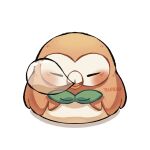  artist_name blush bow bowtie closed_eyes green_bow green_bowtie highres no_humans nose_bubble open_mouth pokemon pokemon_(creature) rowlet sleeping solo teletelo 