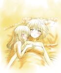  2girls after_sex aislinn_wishart chaborin covering kosegawa_shiromi lowres multiple_girls nude_cover saki shared_blanket yuri 