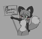  anonymous_artist anthro averi_(fiddleafox) blep blush canid canine chest_tuft countershade_torso countershading digital_drawing_(artwork) digital_media_(artwork) dipstick_tail english_text female fox hair hi_res holding_object holding_sign mammal markings one_eye_closed sign solo standing tail tail_markings text tongue tongue_out tuft 