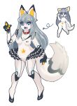  absurd_res android anthro blue_eyes canid canine female fox grey_hair hair hi_res machine mammal robot simple_background solo teddybeer0525 wisdom_(teddybeer0525) 