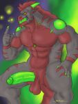  2023 abs anthro arthropod balls beetle biceps big_penis deltoids dragon elateroid erection firefly genitals green_eyes green_penis green_teeth grin hi_res horn insect madboart male manly muscular muscular_legs navel nude obliques pecs penis smile solo standing triceps vein veiny_penis 