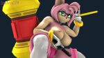  16:9 3d_(artwork) 4k absurd_res accessory amy_rose anthro areola big_breasts biped black_nose bracelet breasts clothing crouching curvy_figure digital_media_(artwork) ear_piercing ear_ring english_text erect_nipples eulipotyphlan exposed_breasts eyebrows eyewear female footwear fur glasses green_eyes gun hair hair_accessory hairband hammer headband headgear headwear hedgehog hi_res high_heels humanoid jewelry linkaransfm mammal mostly_nude multicolored_body nipples piercing pink_areola pink_body pink_fur pink_hair pink_nipples raised_eyebrow ranged_weapon ring_piercing sega simple_background smile smirk solo solo_focus sonic_the_hedgehog_(series) source_filmmaker text thick_thighs tools two_tone_body voluptuous warfare_amy warfare_machine weapon wide_hips widescreen 