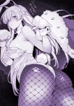  1girl anastasia_(fate) animal_ears ass breasts covered_nipples detached_collar fate/grand_order fate_(series) fishnet_pantyhose fishnets from_behind himukai_kyousuke large_breasts long_hair looking_back monochrome pantyhose playboy_bunny rabbit_ears rabbit_tail tail wrist_cuffs 