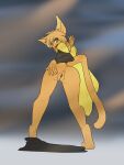 abstract_background anthro basitin butt female hi_res looking_at_viewer looking_back madelyn_adelaide mammal solo spread_butt spreading standing teenager twokinds webcomic wolfie-pawz young 