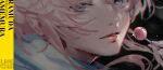  1boy amemura_ramuda androgynous aqua_eyes blue_hoodie candy character_name food group_name holding holding_candy holding_food holding_lollipop hood hood_down hoodie hypnosis_mic lollipop looking_at_viewer male_focus mebaru parted_lips pink_hair short_hair solo 