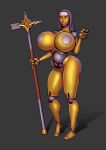  2022 android big_breasts boobsgames breasts female hi_res huge_breasts humanoid machine melee_weapon non-mammal_breasts not_furry nun robot robot_humanoid solo weapon yellow_body 