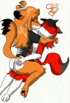  anthro big_breasts big_butt breasts butt canid canine canis clothed clothing duo fem female flamberry fluffy fox foxchen fur hair hat headgear headwear huge_butt kissing male male/female mammal nude orange_body red_body red_fox sex teenager young 