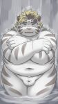  2023 9:16 absurd_res anthro balls belly big_belly felid genitals hi_res humanoid_hands kemono licho_(tas) lifewonders male mammal micropenis overweight overweight_male pantherine penis ptcmtr small_penis solo tiger tokyo_afterschool_summoners water waterfall waterfall_shower white_body 