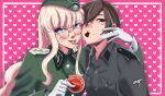  #johannathechocolatelover 2girls brown_hair commentary_request english_commentary green_eyes highres johanna_(sebastian_z) military military_uniform morisawa-yumi multiple_girls nazi original scho-ka-kola second-party_source short_hair uniform world_war_ii yuri 