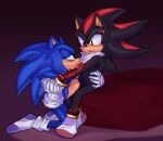  anthro clothing duo eulipotyphlan footwear hand_holding hedgehog licking licking_fur male male/male mammal sega shadow_the_hedgehog socks sonic_the_hedgehog sonic_the_hedgehog_(series) sugarysweetened tongue tongue_out 