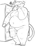  96panda anthro belly blush elephant elephantid erection erection_under_towel hi_res hizen_(tamacolle) male mammal moobs navel nude overweight proboscidean solo tamacolle towel tusks 
