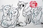  2015 alpaca arizona_cow_(tfh) bandanna bovid bovine camelid capreoline caprine cattle cloven_hooves deer domestic_sheep equid equine female feral group hair hooves horn kerchief kiss_mark line_art lipstick makeup mammal neckerchief oleander_(tfh) paprika_paca_(tfh) patmai pom_(tfh) reindeer sheep tail them&#039;s_fightin&#039;_herds traditional_media_(artwork) unicorn velvet_reindeer_(tfh) 