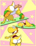  absurd_res anal anal_penetration anthro bent_over big_butt butt disembodied_penis female genitals group hi_res looking_at_viewer looking_back lying male marcodile mario_bros nintendo on_front penetration penis raised_leg solo yellow_body yoshi 