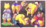  2023 absurd_res aerth animal_crossing anus bear bent_over bite breasts butt clothed clothing digital_media_(artwork) female fingers footwear hair half-closed_eyes hi_res human mammal narrowed_eyes nintendo nude one_eye_closed rear_view tammy_(animal_crossing) text text_on_clothing torn_clothing wink 