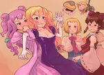  alice_margatroid alternate_hairstyle animal_ears blonde_hair bow breasts brown_hair cat_ears chocolate cleavage detached_sleeves doll double_bun dress face fang gloves hair_ornament hair_tubes hakurei_reimu kirisame_marisa medium_breasts multiple_girls patchouli_knowledge purple_dress purple_hair ribbon short_hair touhou valentine veins yakumo_yukari yst 