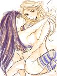  blonde_hair hug incest kamiki long_hair multicolored_hair multiple_girls nude panty_&amp;_stocking_with_garterbelt panty_(psg) siblings sisters sketch stocking_(psg) striped striped_legwear thighhighs two-tone_hair yuri 