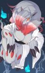  &lt;3 absurd_res anthro areola big_breasts breasts canid canine claws clothed clothing female fur hair hi_res hisuian_form hisuian_zoroark mammal nintendo pokemon pokemon_(species) pokemon_legends_arceus regional_form_(pokemon) skulkers solo white_body white_fur 