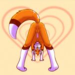  1:1 2020 3_toes anthro ass_up balls bent_over blue_eyes butt canid canine feet fox fur genitals hi_res humanoid humanoid_genitalia looking_at_viewer male mammal multicolored_body multicolored_fur nude orange_balls orange_body orange_fur presenting presenting_hindquarters simple_background solarlewds solo spam_(zoophobia) toes tongue tongue_out two_tone_body two_tone_fur white_body zoophobia 