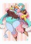  absurd_res asian_mythology belly big_breasts blue_body blue_skin blue_tongue breasts cape clothed clothing coni_(blargen69) curled_hair curvy_figure demon demon_humanoid dessert east_asian_mythology eating eyewear fat_rolls female food goggles hair hi_res horn huge_breasts humanoid ice_cream japanese_mythology leggings legwear looking_at_viewer mythology navel nzuuure obese one_eye_closed oni overweight ponytail simple_background slightly_chubby solo spade_tail sprinkles supervillain thick_thighs tight_clothing tongue tongue_out voluptuous wide_hips wink yokai 