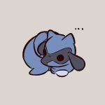  1:1 3_fingers advos ambiguous_gender anthro black_body black_fur black_nose blue_body blue_fur canid canine curled_up digital_media_(artwork) fingers fur generation_4_pokemon mammal nintendo pokemon pokemon_(species) riolu simple_background solo 