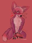  &lt;3 &lt;3_eyes absurd_res animal_genitalia animal_penis anthro big_ears blush bodily_fluids breath canid canine chain cheek_tuft chest_tuft claws colored cuff_(restraint) cum digital_drawing_(artwork) digital_media_(artwork) dragonfru17 facial_tuft fluffy fluffy_tail fox fur genital_fluids genitals hair handcuffs hi_res knock-kneed knot long_tail male mammal metal_cuffs motion_lines paws penis pink_body pink_fur restraints shaded side_swept_bangs solo solo_focus spots sweat sweatdrop tail text tuft white_body white_fur 
