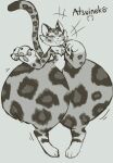  anthro atsuineko clawroline english_text felid female hi_res huge_thighs hyper hyper_hips hyper_thighs kirby_(series) leopard mammal markings monochrome narrowed_eyes neck_tuft nintendo nude pantherine paws smile solo spots spotted_body spotted_markings spotted_tail tail tail_markings text thick_thighs tuft whiskers wide_hips 
