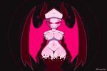  16:9 absurd_res anthro big_breasts breasts demon demon_humanoid digital_media_(artwork) female friday_night_funkin&#039; genitals hi_res human humanoid looking_at_viewer mammal membrane_(anatomy) membranous_wings nipples nude pink_body pussy sarvente_(fnf_mod) shaded simple_background smile solo steamjek thick_thighs wide_hips widescreen wings 