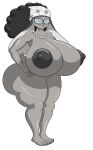 anthro areola big_breasts big_butt black_areola black_hair black_nipples breasts buckteeth butt eyewear female genitals glasses green_eyes grey_body hair half-closed_eyes hand_on_hip hi_res huge_breasts huge_butt kerchief lagomorph leporid looking_at_viewer mama_rabbit_(tmftw) mammal marshall123x_(artist) narrowed_eyes nipples nude pussy rabbit solo teeth the_man_from_the_window thick_thighs wide_hips zed_technician_games 
