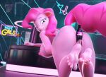  2023 3d_(artwork) anthro big_breasts blender_(software) blender_cycles bottle breasts container digital_media_(artwork) equid equine feet female friendship_is_magic hasbro hi_res hornyforest horse looking_at_viewer mammal my_little_pony nipples pinkie_pie_(mlp) pony smile solo 