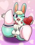  &lt;3 animal_crossing anthro anus balls big_butt butt clothing english_text frilly_stockings genitals heart_pasties hi_res holidays lagomorph legwear leporid looking_at_viewer male mammal nintendo one_eye_closed open_mouth open_smile pasties penis presenting rabbit sasha_(animal_crossing) smile solo someth1ngoranother stockings text thick_thighs valentine&#039;s_day valentines_day_card wink 