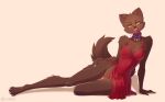  anthro babydoll beads bell bell_collar brown_body clothed clothing collar digital_drawing_(artwork) digital_media_(artwork) digital_painting_(artwork) female furrholic gulonine lingerie looking_at_viewer mammal marten mustelid musteline nightgown purple_collar red_clothing sable_(marten) smile smiling_at_viewer solo yellow_eyes 