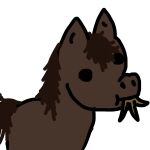  dashiofficial digital_media_(artwork) eating equid equine feral hay hi_res horse male mammal merle_(dashiofficial) simple_background solo 