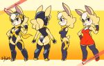 anthro blue_eyes blush breasts clothing eyewear eyewear_on_head female footwear gloves goggles goggles_on_head handwear legwear maryx_(senorkah) medium_breasts model_sheet patreon scut_tail shoes short_tail smile solo tail thigh_highs ultra_rosa 