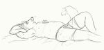  2019 anthro briefs briefs_only canid canine cettus clothed clothing fox hand_behind_head hand_on_chest looking_at_viewer lying male mammal on_back partially_clothed pillow side_view sketch slightly_chubby slightly_chubby_anthro slightly_chubby_male solo topless underwear underwear_only 