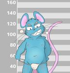  2023 anthro asian_clothing blue_body blush bulge clothing east_asian_clothing fundoshi hi_res japanese_clothing kemono letter_route male mammal mouse murid murine navel nipples rodent solo underwear white_clothing white_fundoshi white_underwear 