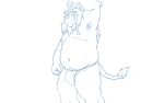  2023 anthro armpit_hair asian_clothing balls barely_visible_balls barely_visible_genitalia belly body_hair clothing east_asian_clothing felid fundoshi genitals humanoid_hands japanese_clothing kemono lion male mammal moobs navel nipples oogamikennta overweight overweight_male pantherine simple_background solo underwear 