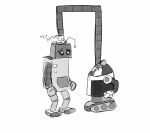  2023 biped bolt_(brok_the_investigator) brok_the_investigator duo hi_res humanoid_hands machine randomkooldude robot sad simple_background tidy_(brok_the_investigator) 