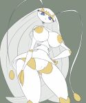  antennae_(anatomy) anthro areola big_breasts blue_eyes breasts female generation_7_pokemon genitals grey_background hi_res imric1251 inverted_nipples nintendo nipples pheromosa pokemon pokemon_(species) pussy simple_background solo standing ultra_beast white_body yellow_areola yellow_nipples 