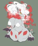  absurd_res anthro big_breasts breasts claws female genitals grey_body hair hi_res hisuian_form hisuian_zoroark huge_breasts imric1251 nintendo nipples pokemon pokemon_(species) pussy regional_form_(pokemon) simple_background solo toe_claws white_hair white_nipples yellow_eyes 