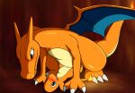  blue_eyes blush bodily_fluids charizard charmander claws cum dancingchar duo female generation_1_pokemon genital_fluids genitals hi_res male male/female nintendo open_mouth pokemon pokemon_(species) sex sweat tail tongue tongue_out wings 