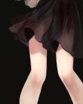  1girl bare_legs black_background black_skirt close-up cropped feet_out_of_frame head_out_of_frame legs legs_apart lower_body miniskirt nig_18 no_lineart rumia shade simple_background skirt solo touhou unfinished 