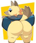  absurd_res animal_crossing anthro big_butt butt capikeeta clothing dress female genitals hi_res looking_back nintendo pussy short_stack solo thick_thighs vivian_(animal_crossing) 