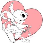  &lt;3 anthro butt cloth convenient_censorship cupid&#039;s_arrow disney floating_cloth hi_res holidays lilo_and_stitch line_art looking_at_viewer looking_back male solo stitch_(lilo_and_stitch) suggestive tbid valentine&#039;s_day 