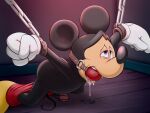  anthro ball_gag bottomwear bound chain clothed clothing disney gag genitals hi_res male mammal mickey_mouse mickeyryona mouse murid murine partially_clothed penis rodent shorts shorts_down 