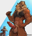  abs animal_genitalia animal_penis anthro arcanine balls blonde_hair boopa canid canine canine_genitalia canine_penis cellphone duo erection generation_1_pokemon genitals hair hand_on_hip knot looking_at_viewer male male/male mammal muscular muscular_anthro muscular_male nintendo nipple_piercing nipples pecs penis phone piercing pokemon pokemon_(species) pubes smartphone smile solo_focus taking_picture teeth 