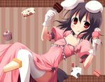  :q adapted_costume animal_ears boned_meat brown_hair bunny_ears cake cat cherry cupcake double_scoop doughnut flat_chest food food_on_face fork fruit ice_cream ice_cream_cone inaba_tewi kujiran licking_lips looking_at_viewer macaron meat pie red_eyes short_hair solo thighhighs tongue tongue_out touhou white_legwear 