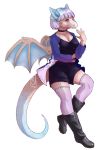  2018 5_fingers absurd_res anthro clothed clothing deviant-soulmates digital_media_(artwork) dragon female hair hi_res pink_eyes scales smile solo 