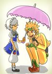  1girl crossover dio_brando izayoi_sakuya jojo jojo_no_kimyou_na_bouken touhou umbrella 