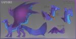  2018 absurd_res deviant-soulmates digital_media_(artwork) dragon feral hi_res horn membranous_wings model_sheet solo spines wings 